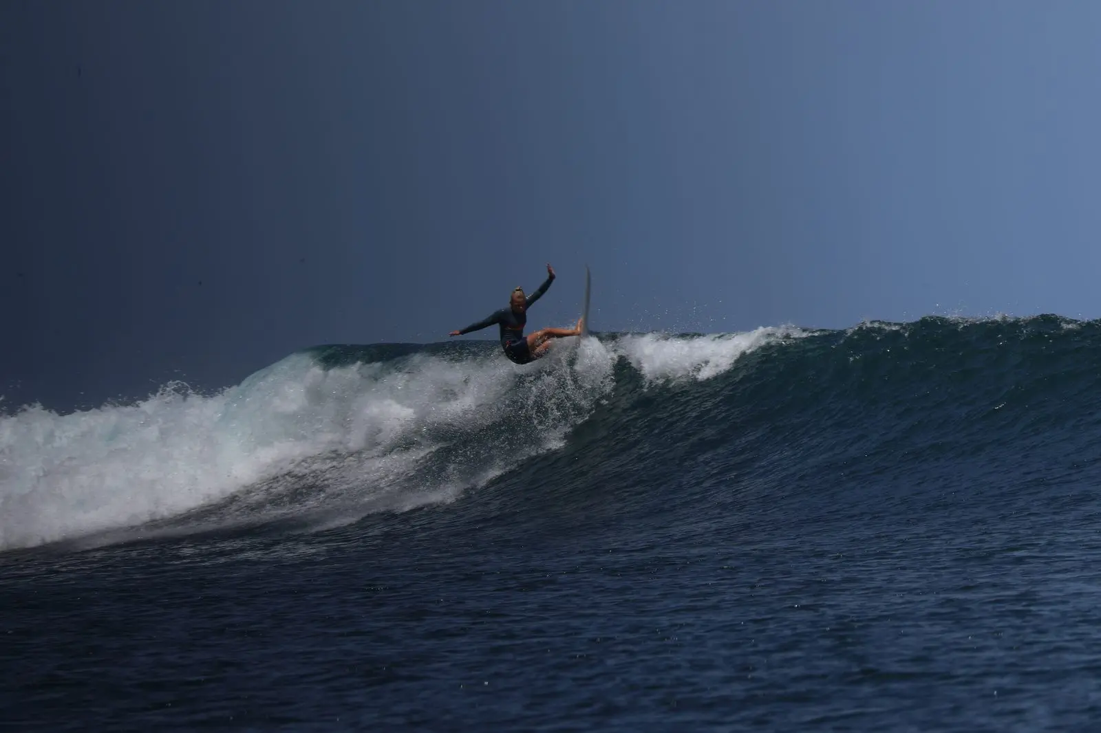 Michalina surfing in Fuerteventura