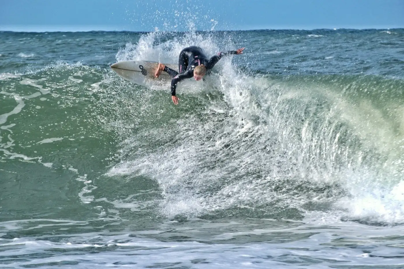 Michalina surfing in Fuerteventura