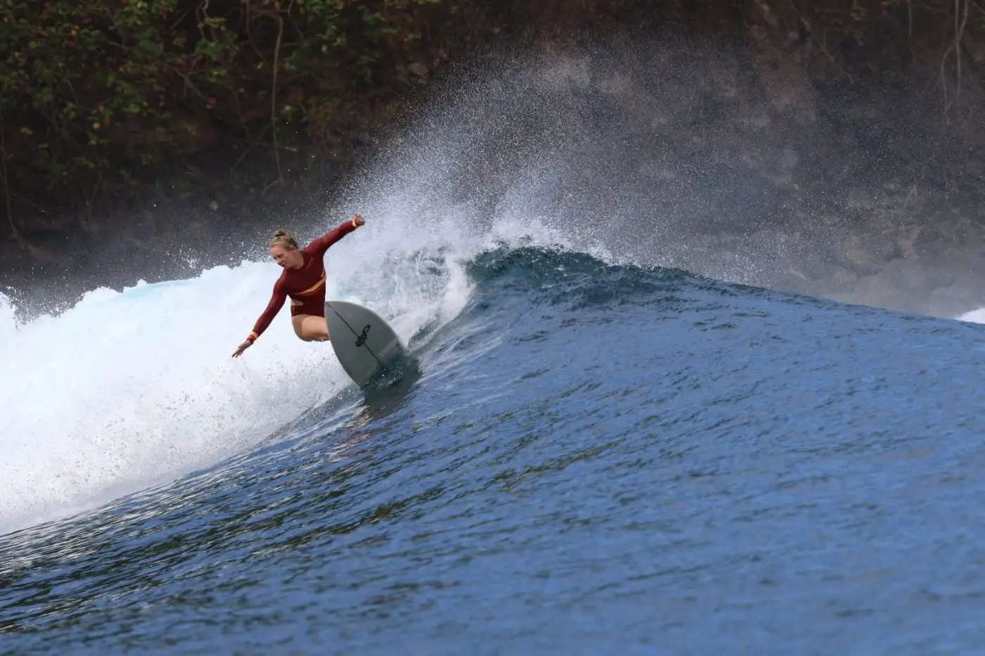 Michalina surfing in Fuerteventura