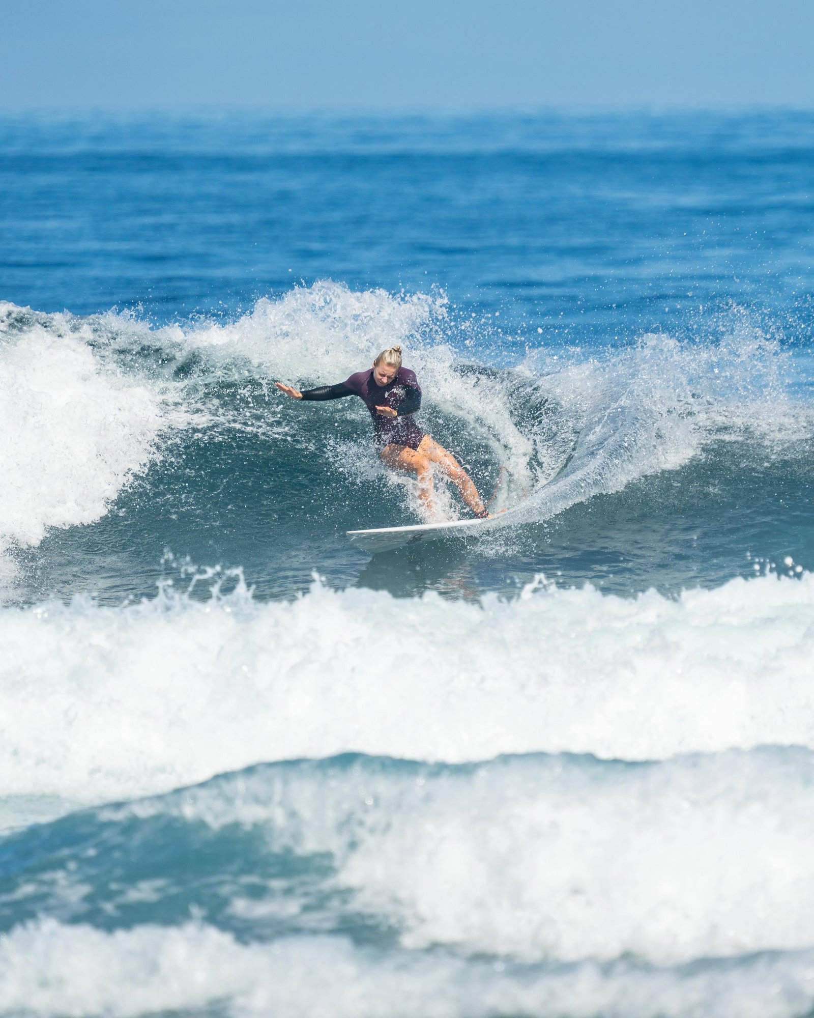Surfer riding a wave in Fuerteventura